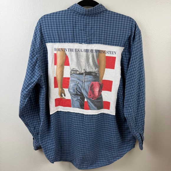 Sojara Other - Vtg Upcycled Levi's Flannel by SOJARA – Bruce Springsteen Patch, Plaid, Sz XL